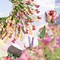 24" Spring Wreath for Front Door – Artificial Wildflower Wreath, Summer Home Decor for Indoor & Outdoor, Farmhouse, Porch, Window, Wall, Easter, Red/Orange/Purple